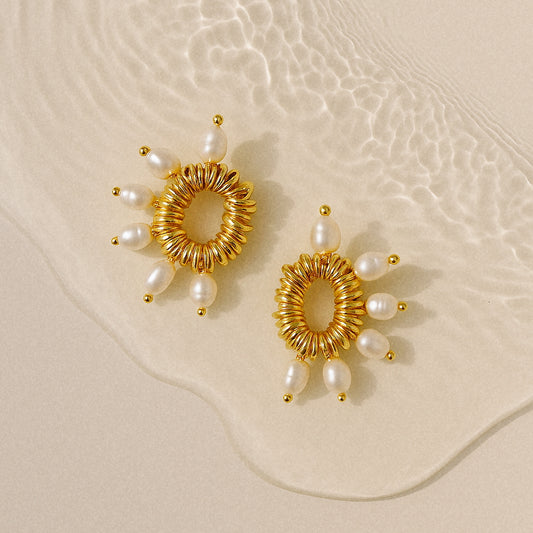 Aretes Afternoon Wine Gold